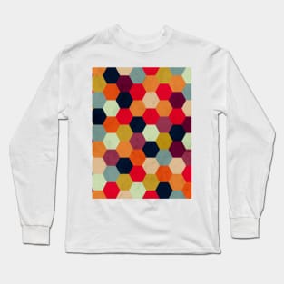 Colorful Beehive Pattern Long Sleeve T-Shirt